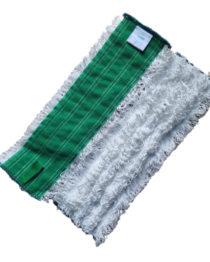 Rezerva mop microfibra albă microcolor cu Belcro Klettostar Bider, prindere prin benzi abrazive verde,TWT, 40cm