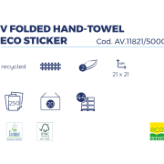 Servetele V Fold 2Ply 21,5×21 250 buc Eco Sticker Ecolabel