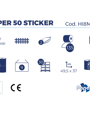 Rola cearceaf medical Paperdi 50×50 Super 50 Sticker