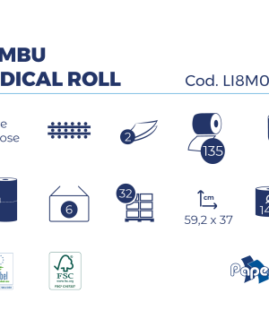 Rola cearceaf medical Bambu Verde Paperdi 60×50