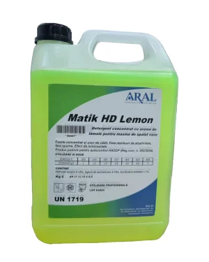 Detergent concentrat cu aroma de lamaie, masini de splat vase, parfum de lamaie, Aral, Matik HD Lemon, 6l